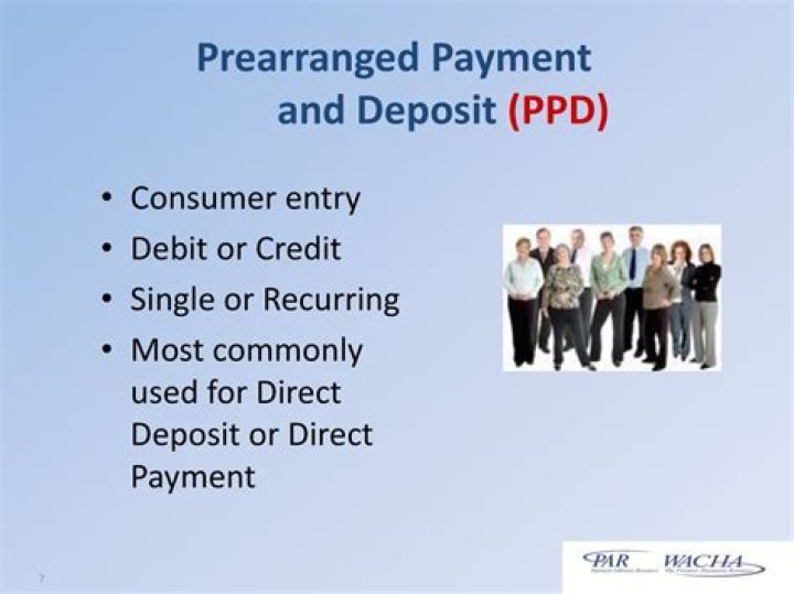 What does prearranged payment and deposit mean