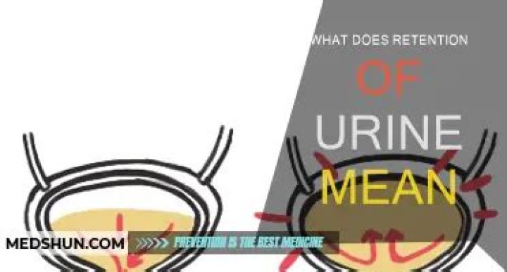 What does retention of urine mean