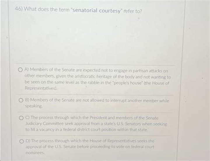 What does senatorial courtesy refer to