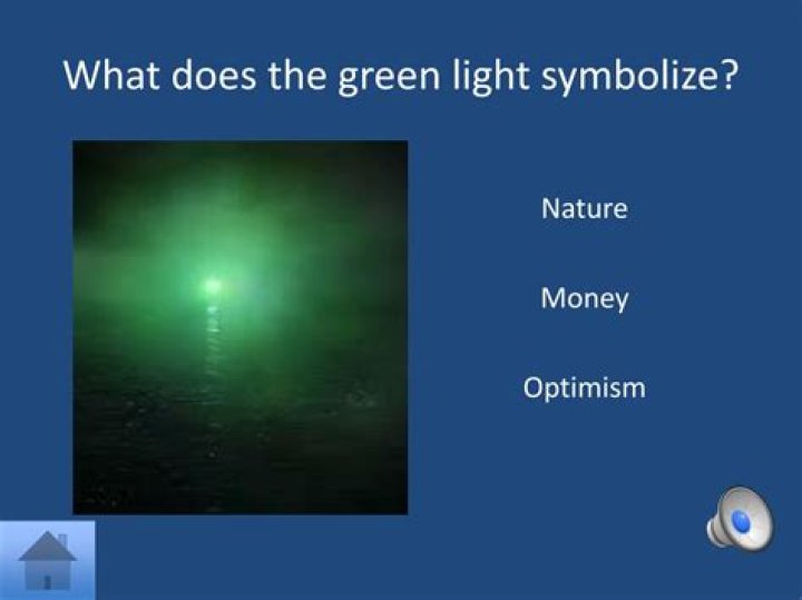 What does the green light symbolize quizlet