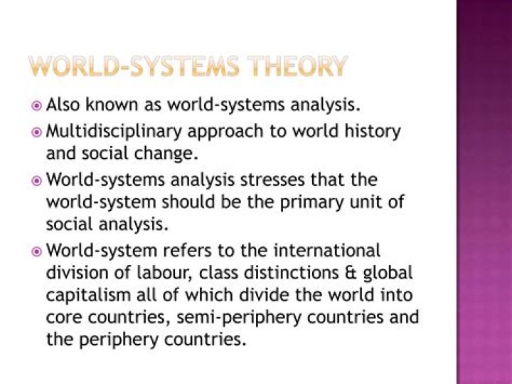 What does the world system theory explain