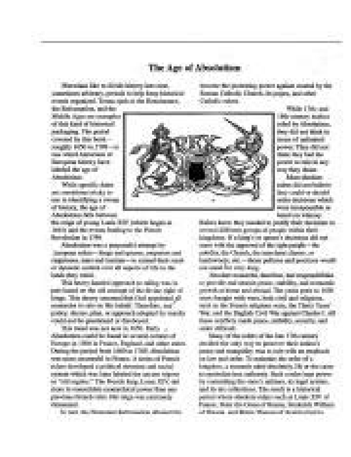 What event ended the age of absolutism