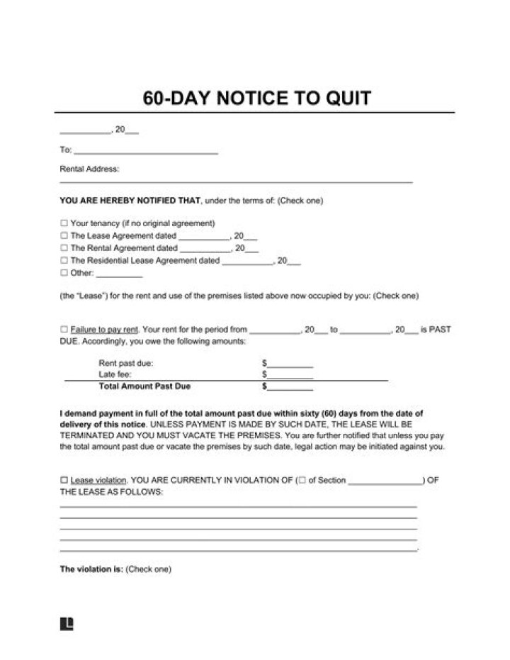 What happens when you dont give a 60 day notice
