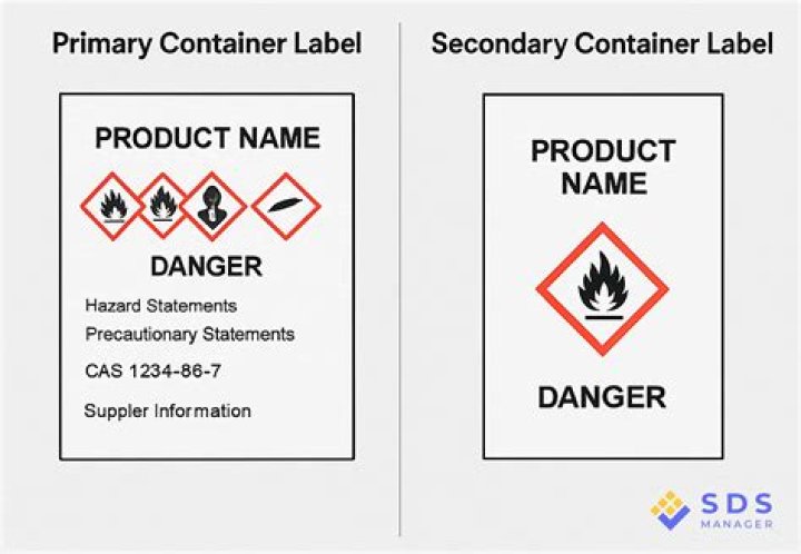 What information is required on secondary container labels