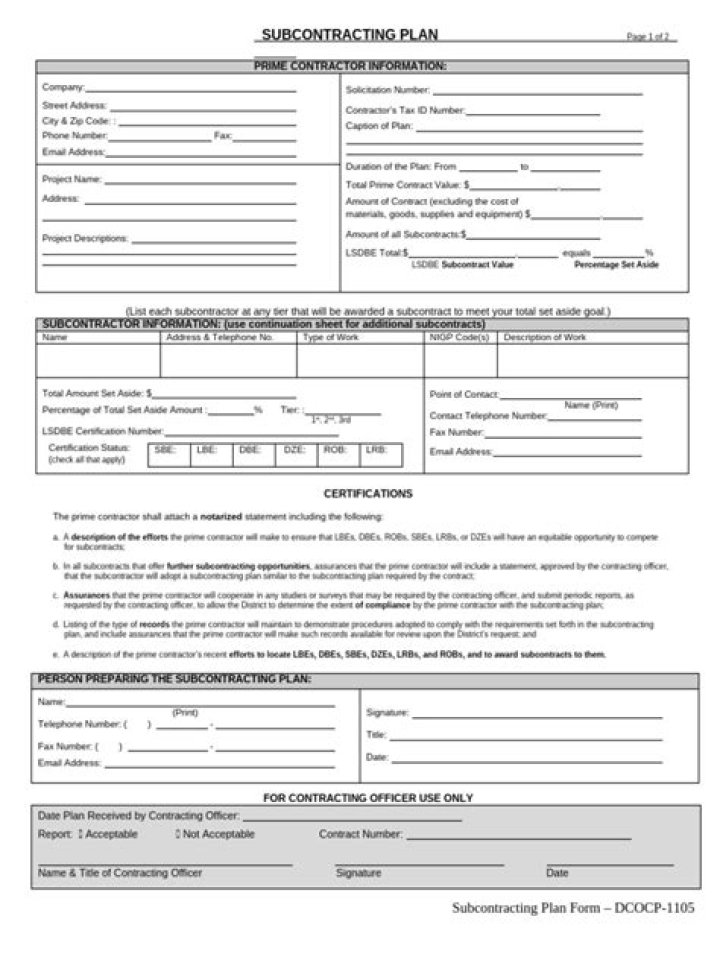 What is a commercial subcontracting plan