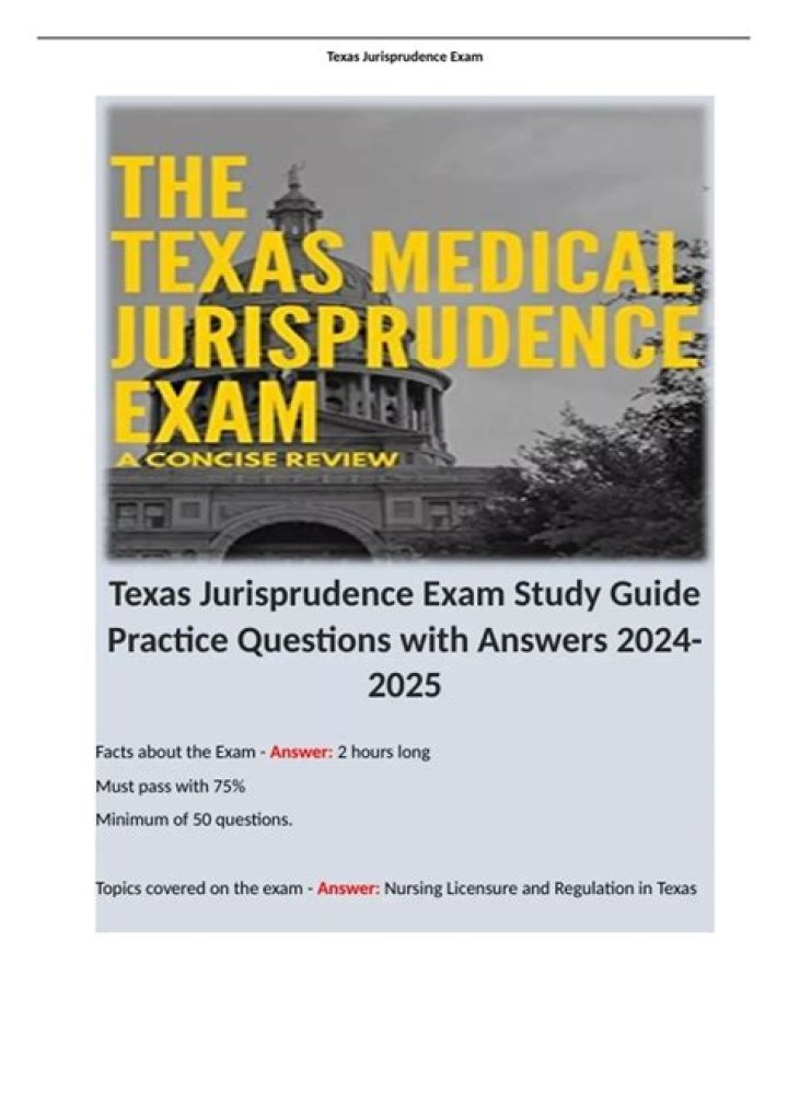 What is a jurisprudence exam for Texas