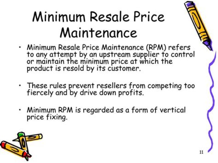 What is a minimum resale price maintenance agreement