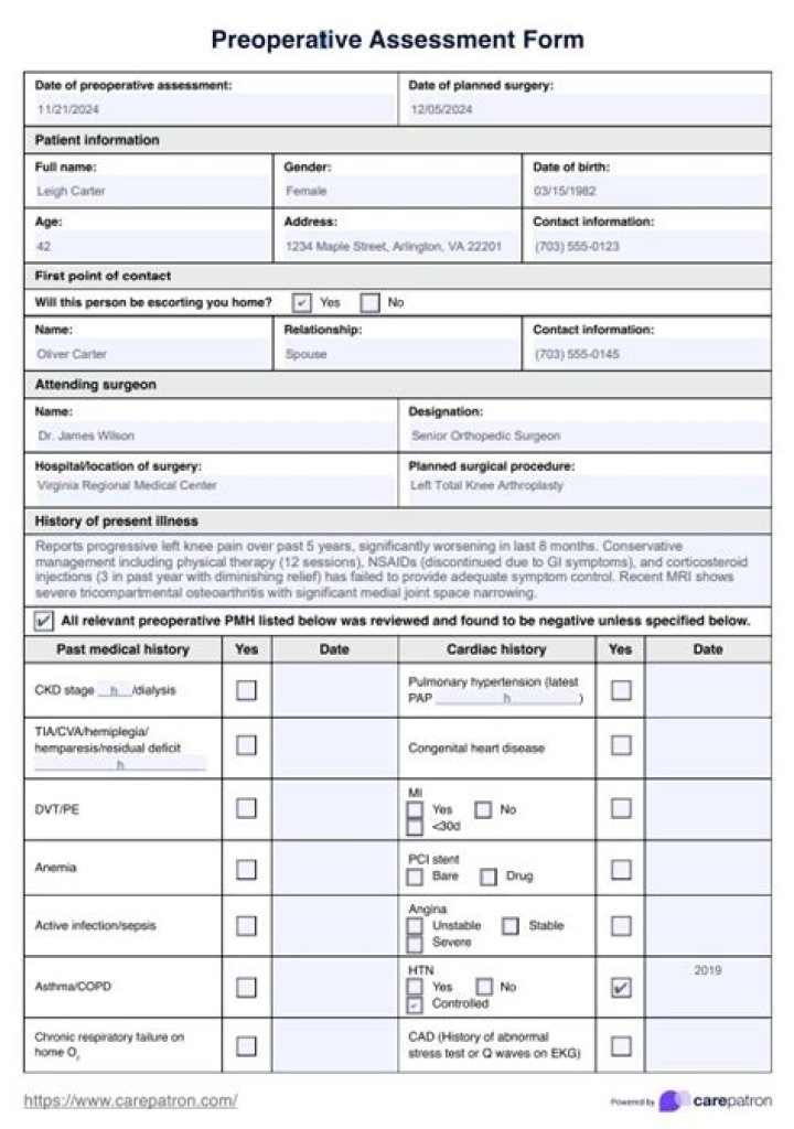 What is a Post op assessment