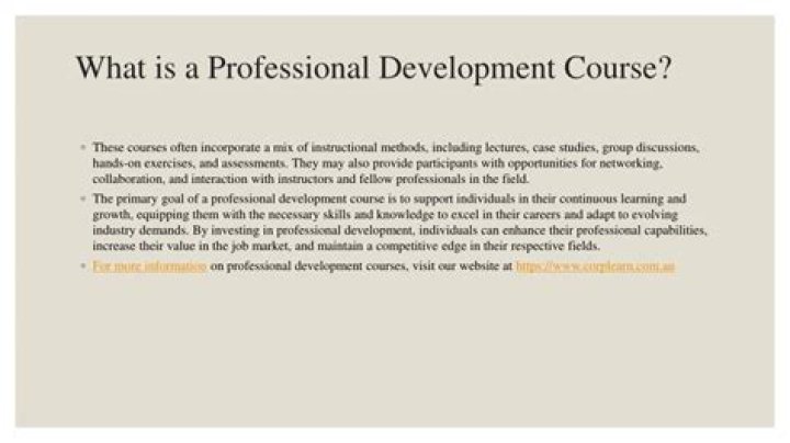 What is a professional development course