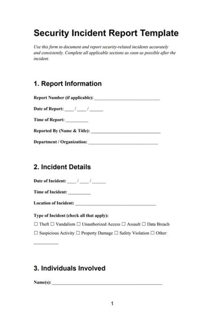 What is a security incident report