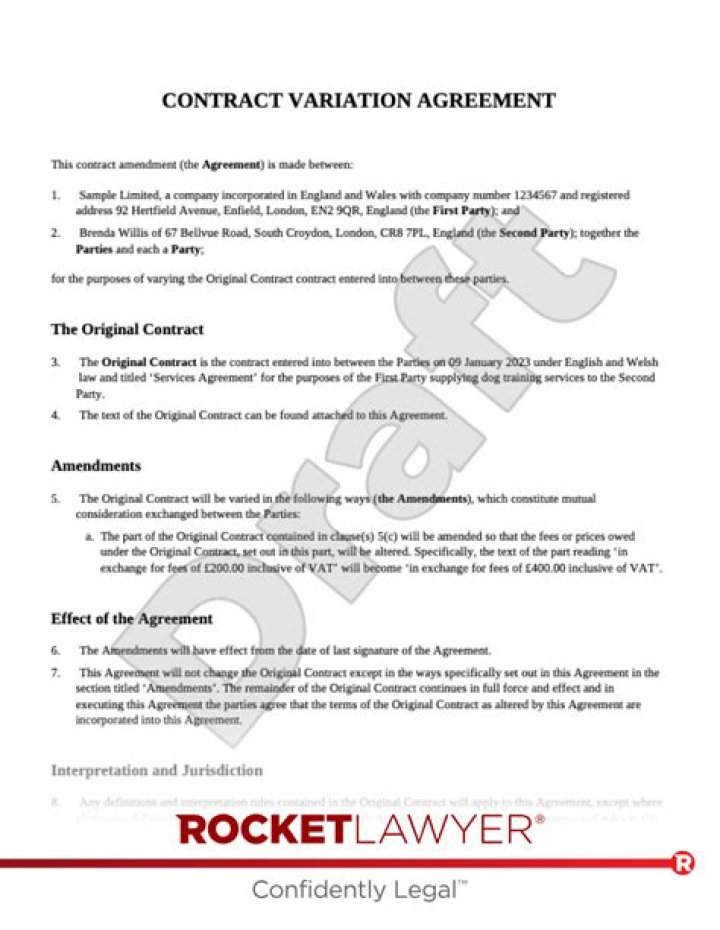 What is a variation in a contract