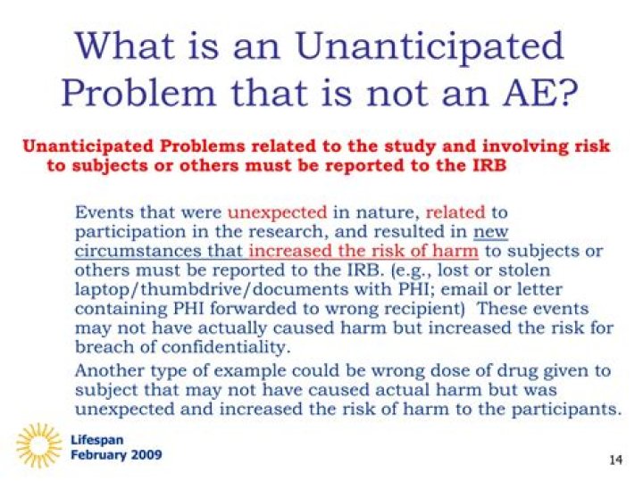 What is an unanticipated problem