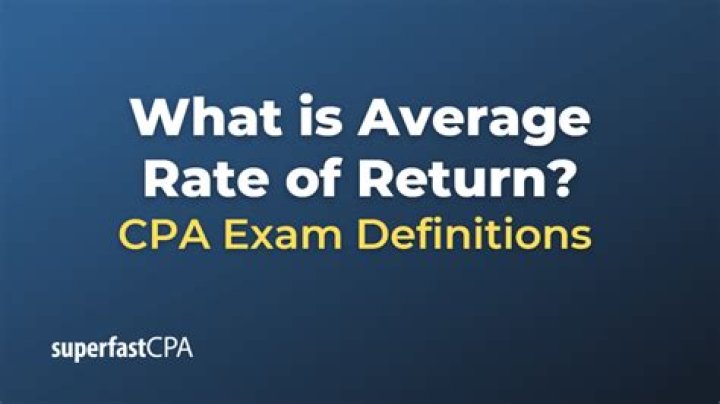 What is average rate of return used for