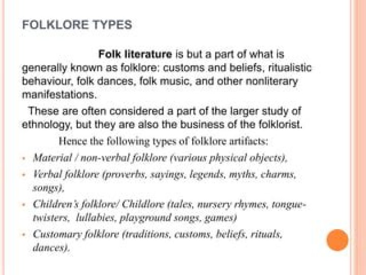 What is considered folklore