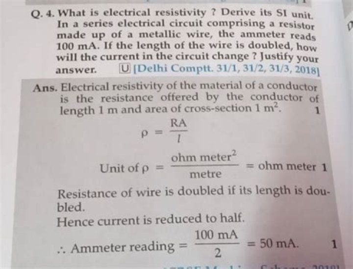 What is electrical resistivity derive its SI unit