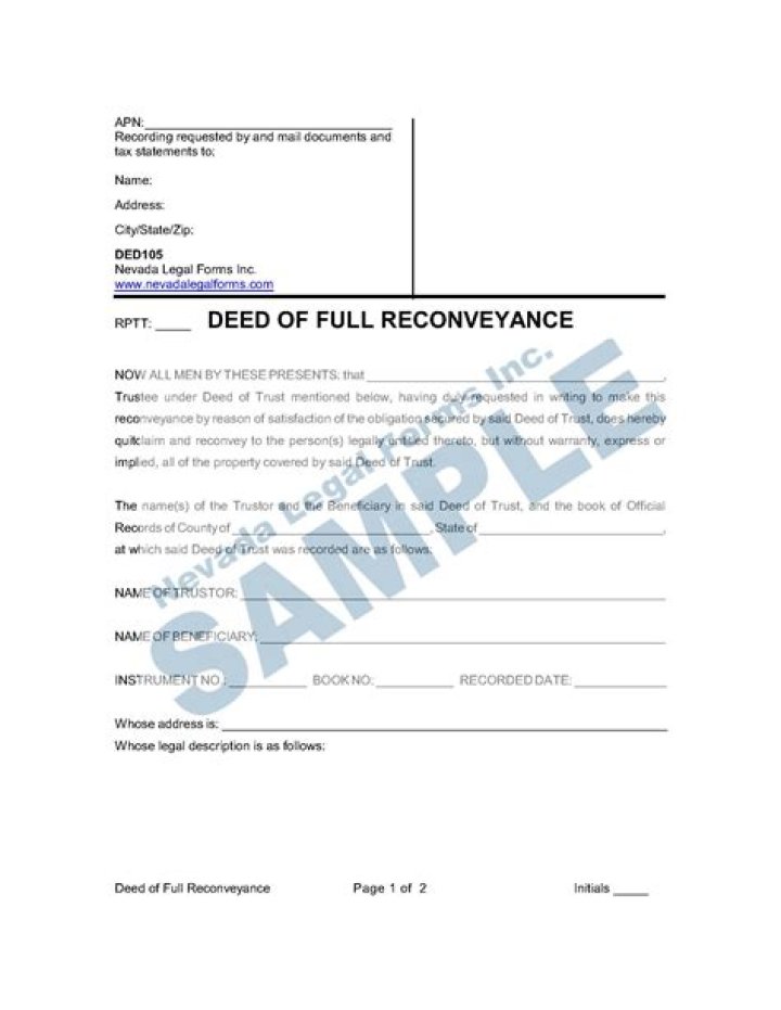 What is full reconveyance