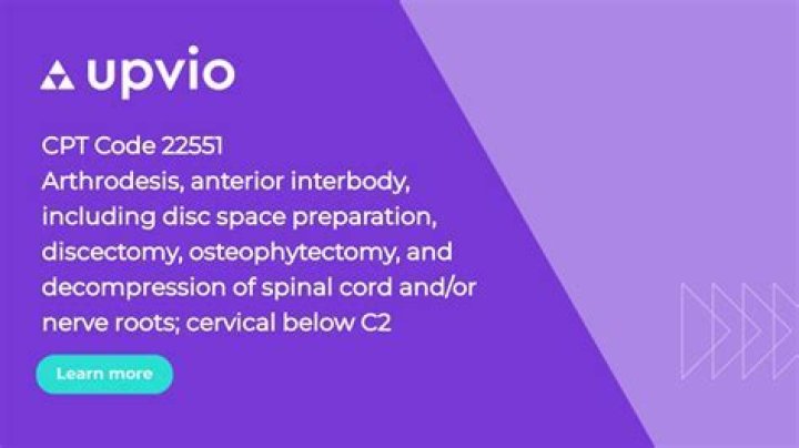 What is included in CPT code 22551