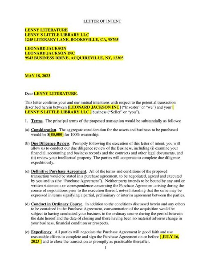 What is Loi in Purchase