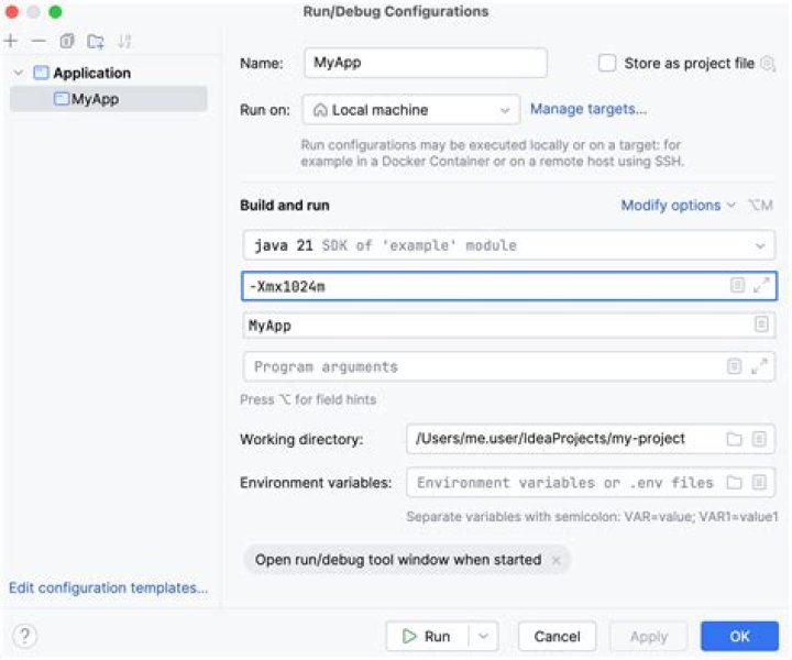 What is run configuration in IntelliJ
