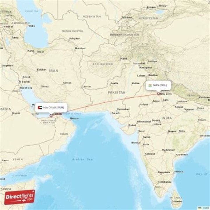 What is the air distance from Delhi to Dubai