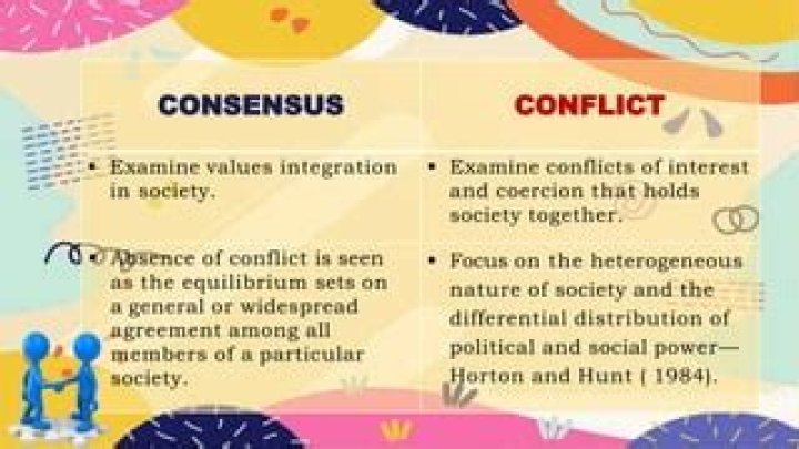 What is the difference between consensus and conflict theory