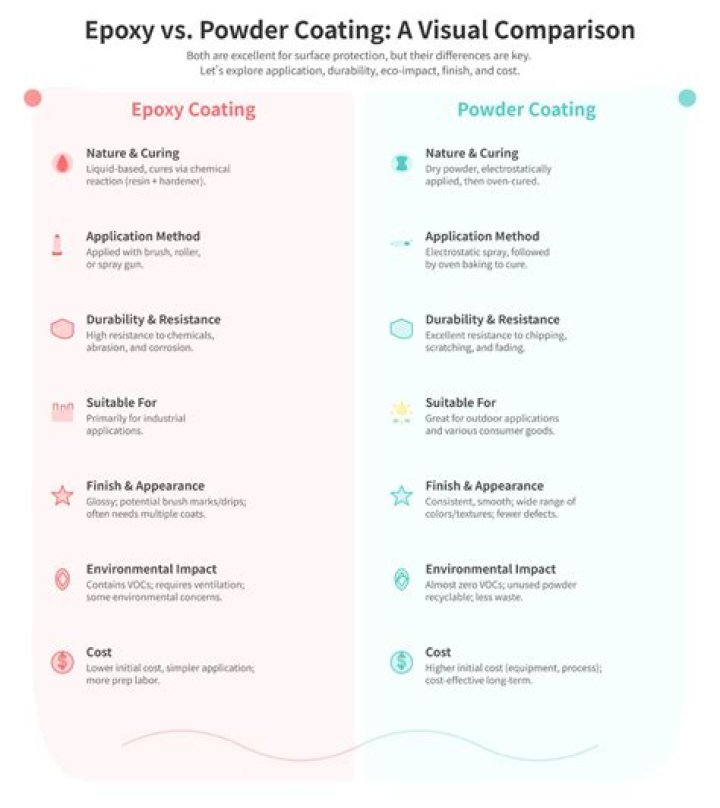 What is the difference between epoxy and powder coating