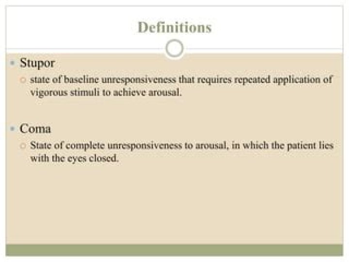 What is the difference between stupor and coma