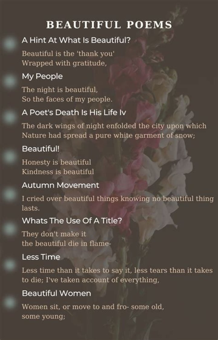 What is the most beautiful poem ever written