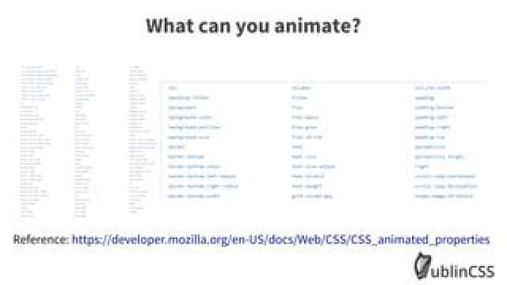 What properties can you animate CSS