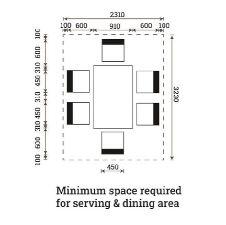 What size is a 4 seater table