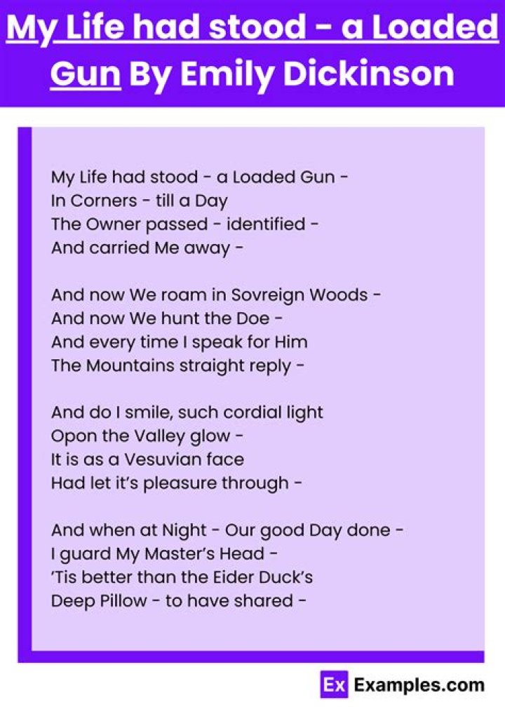 What type of poem is My Life had stood a loaded gun