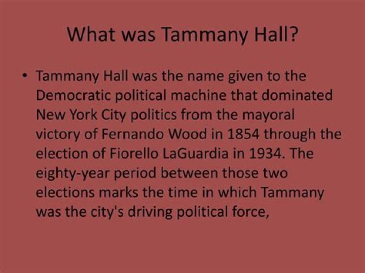 What was important about the existence of the Tammany Hall political machine