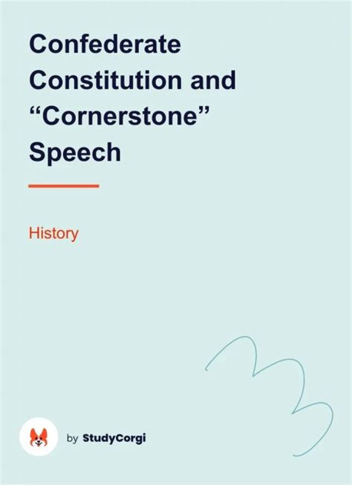 What was the purpose of the Cornerstone Speech