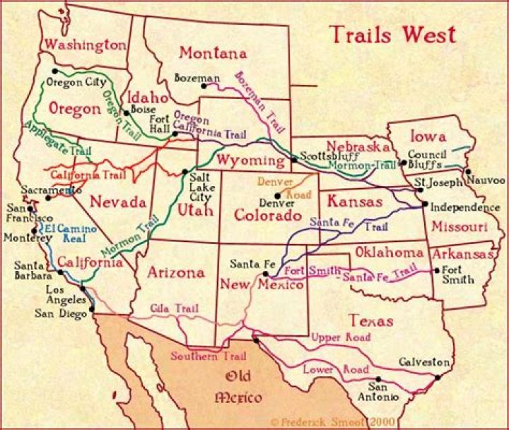 What were the three main trails West