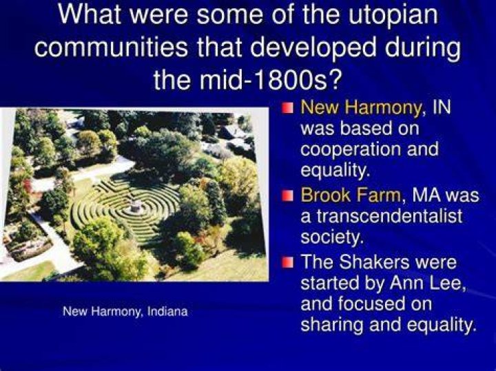 What were utopian communities 1800s