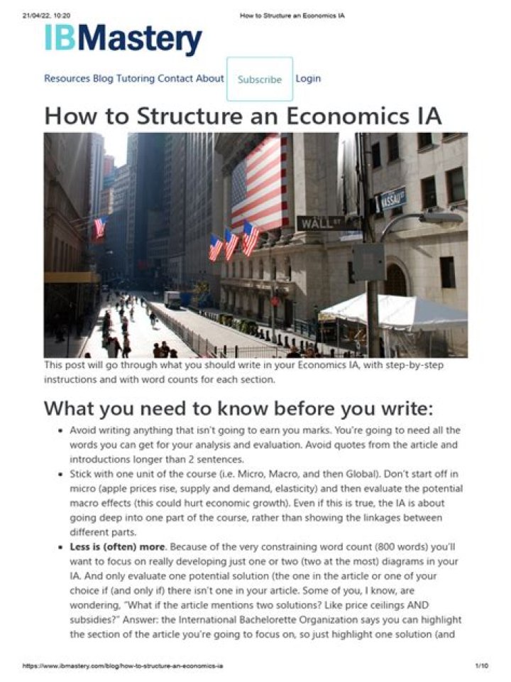 Where can I find an economics Ia article