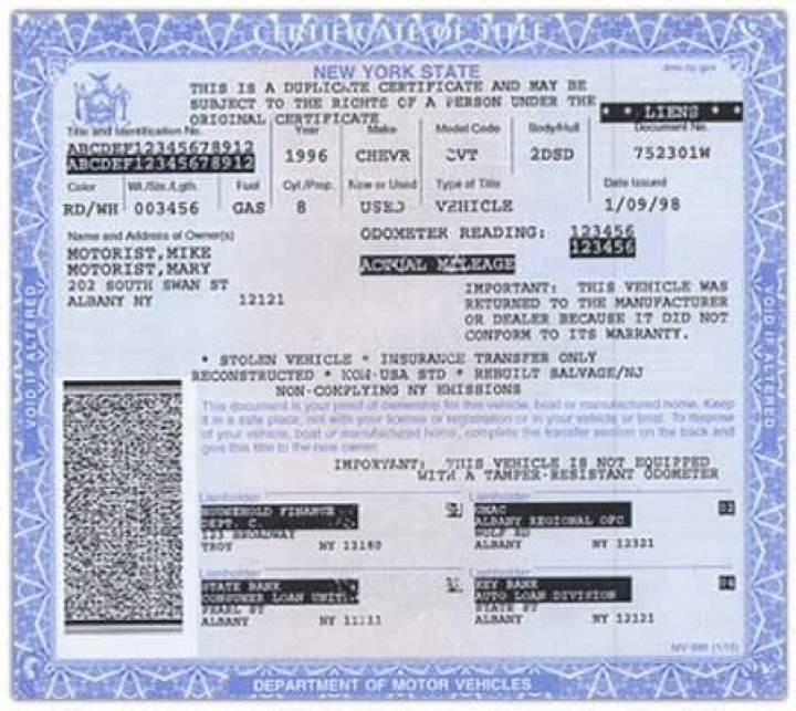 Where can I find the title number on a New Jersey title