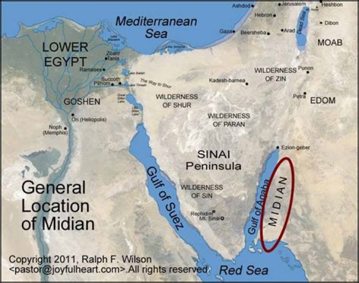 Where was Midian in Moses time