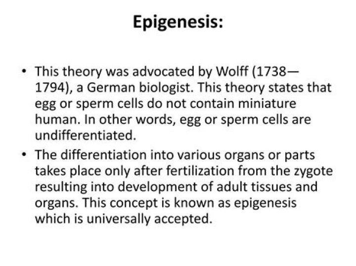 Who discovered the theory of Epigenesis