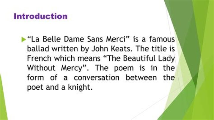 Who is the protagonist in La Belle Dame Sans Merci