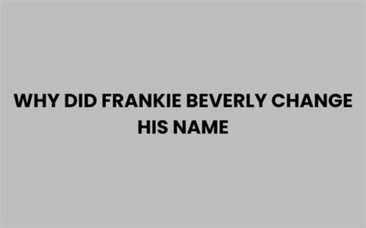 Why did Frankie Valli change his name